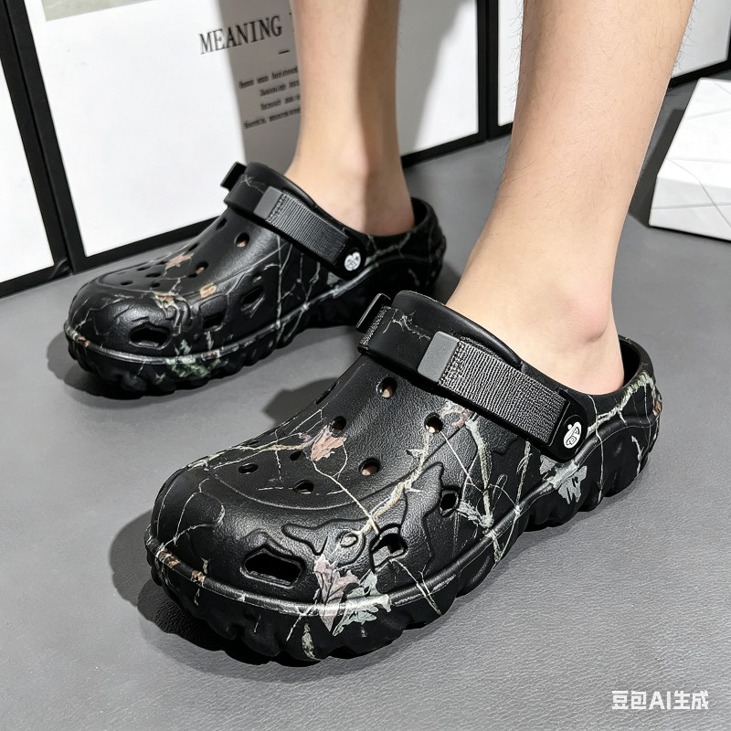 Men'S Shoes With Velcro - Men Clogs Slippers High Quality Classic