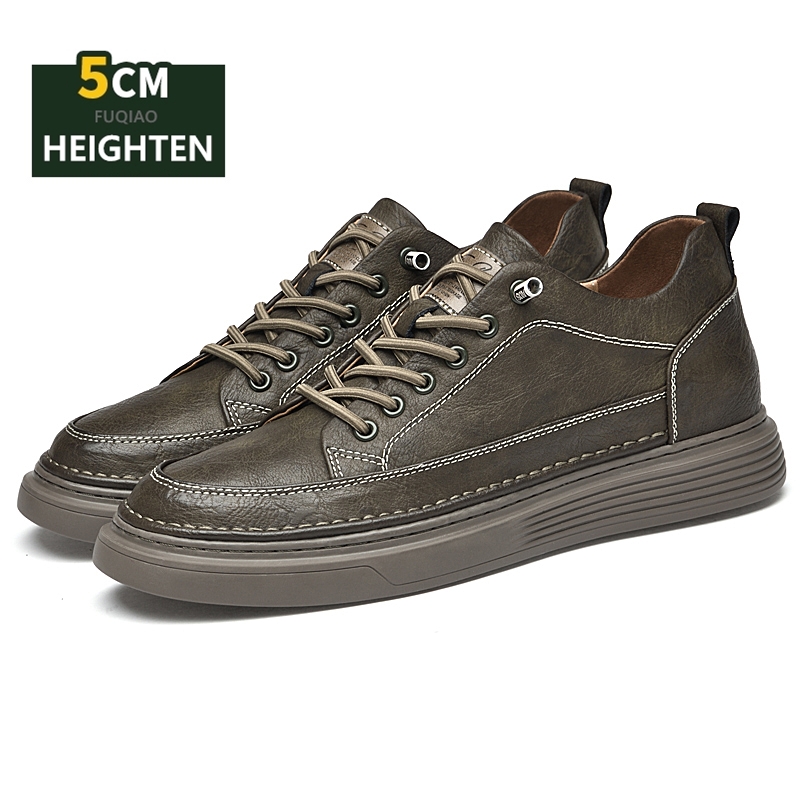 Men'S Shoes Comfortable Walking - 5cm Height Increase Leather Shoes Men