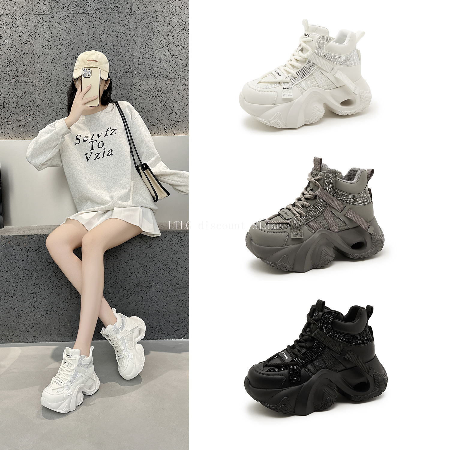 white sneaker Shoes for Woman  - Canvas Sneaker High recension och pris