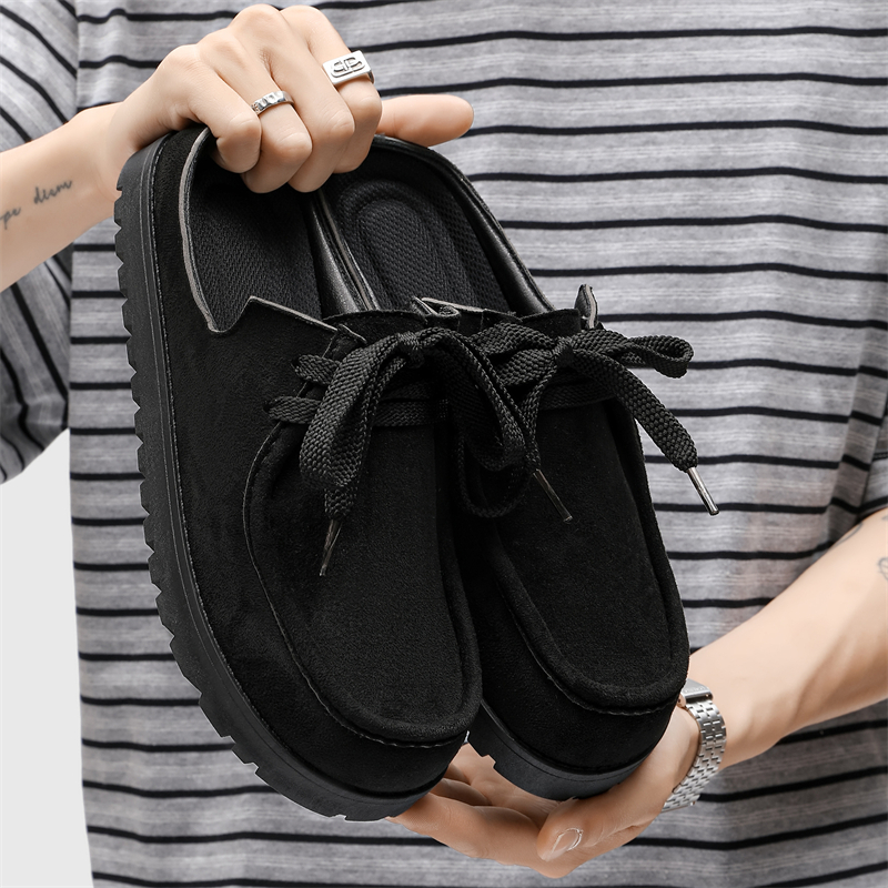Fashion Men Half Slippers Sued - Men'S Shoes Comfortable Walking recension och pris