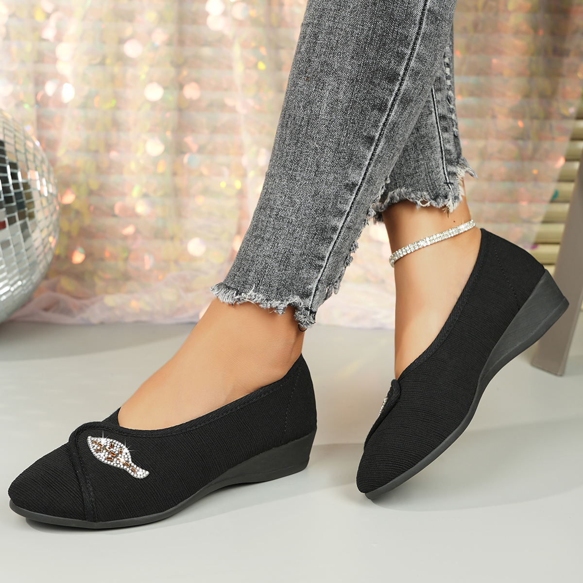 Women's Elegant Rhinestone Fla - Men Shoes Casual recension och pris