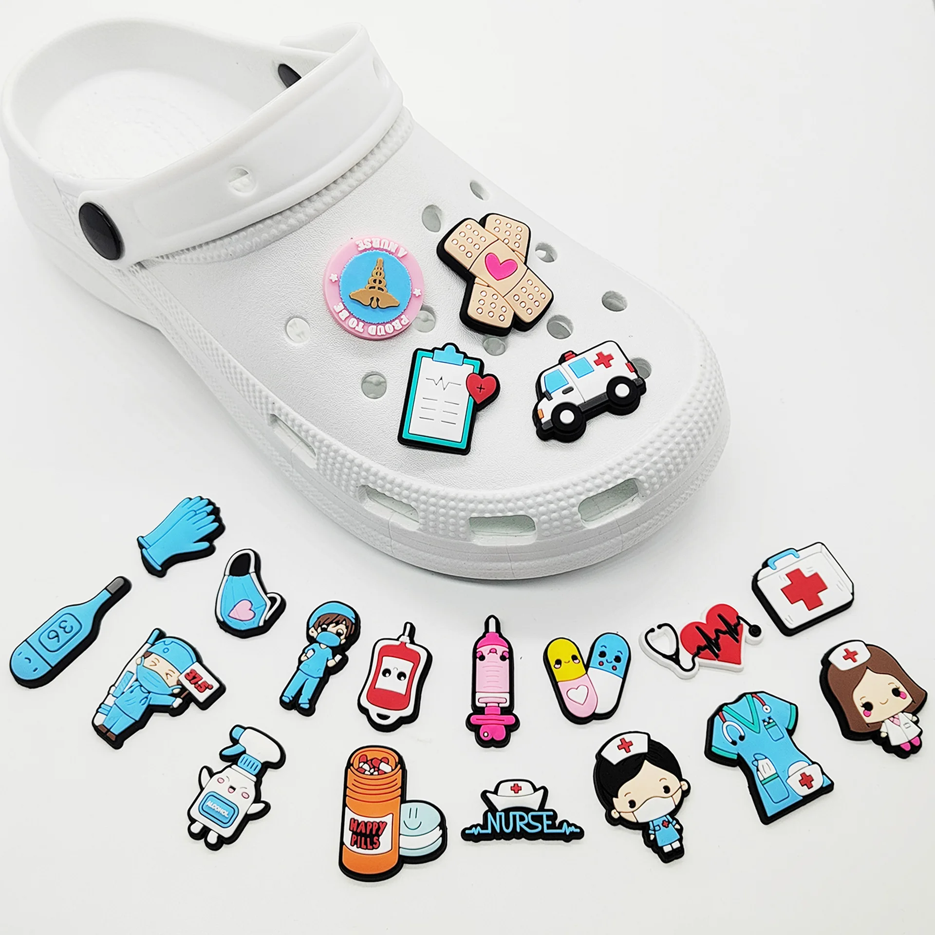 New 1pcs PVC Shoe Charms for C - Men'S Shoes With Velcro recension och pris