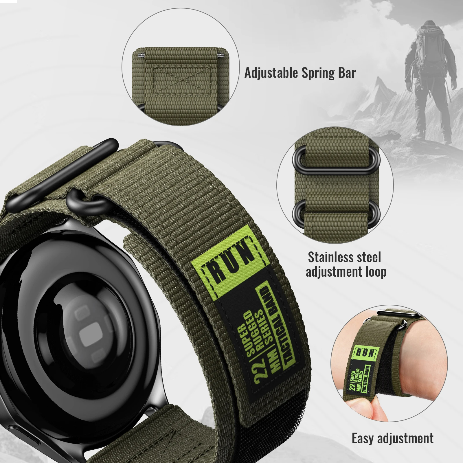 22mm Watch Strap for Garmin Vi - Velcro Strap Sandal recension och pris