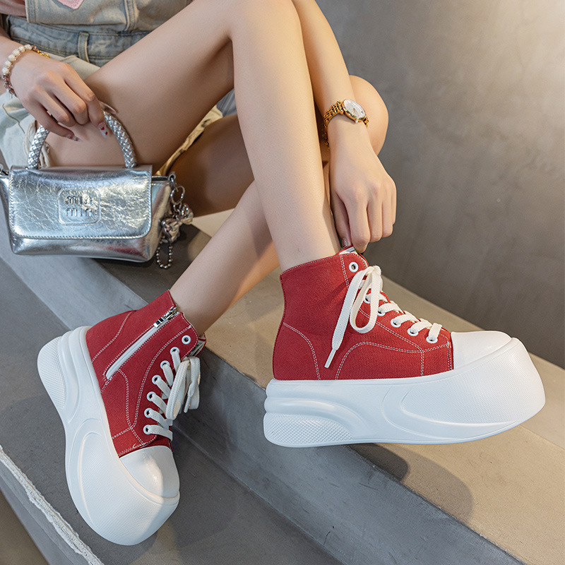2025 New Quality Women 7CM Hei - Canvas Sneaker High recension och pris