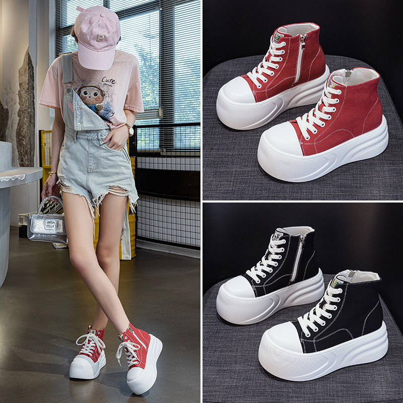 2025 New Quality Women 7CM Hei - Canvas Sneaker High recension och pris