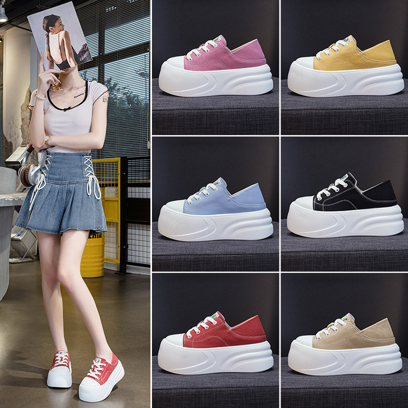 2025 New Quality Women 7CM Hei - Canvas Sneaker High recension och pris