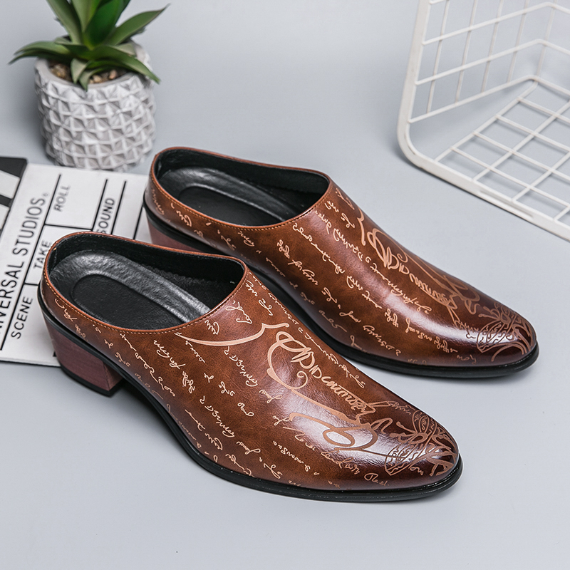 Men Brown Leather Mules Slippe - Men Shoes Office recension och pris