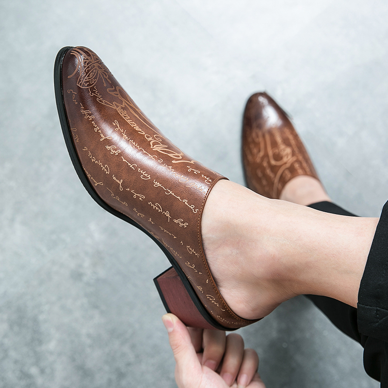 Men Brown Leather Mules Slippe - Men Shoes Office recension och pris