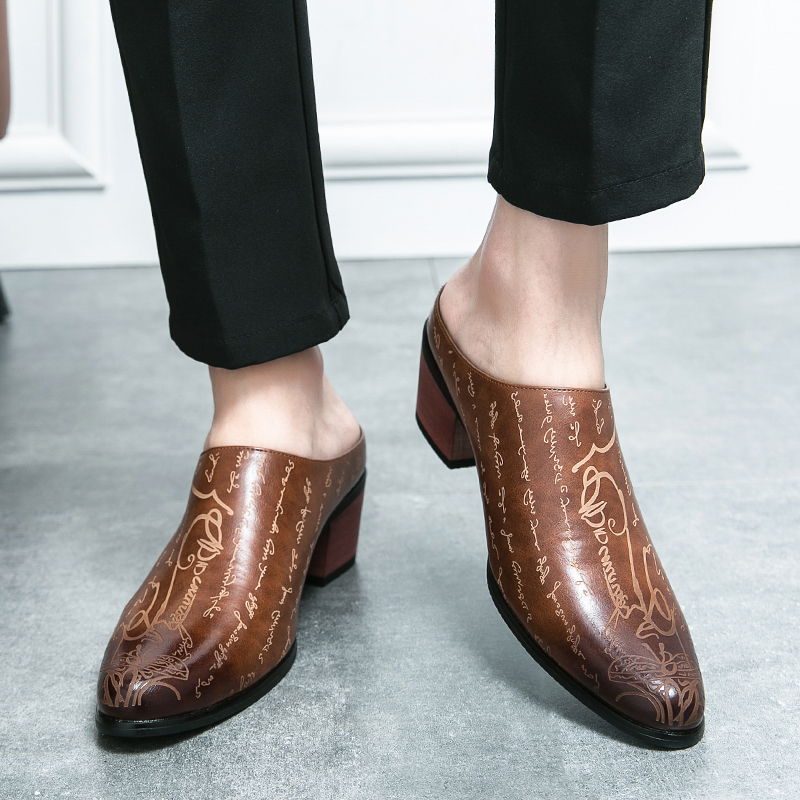 Men Brown Leather Mules Slippe - Men Shoes Office recension och pris