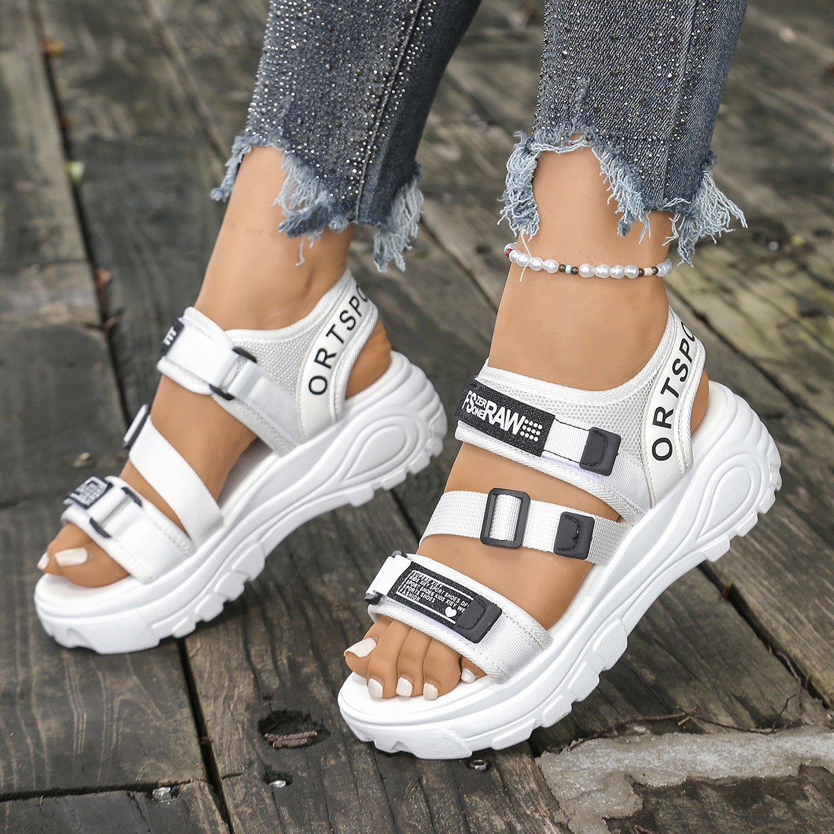 Women Platform Wedge Sandals S - Velcro Strap Sandal recension och pris