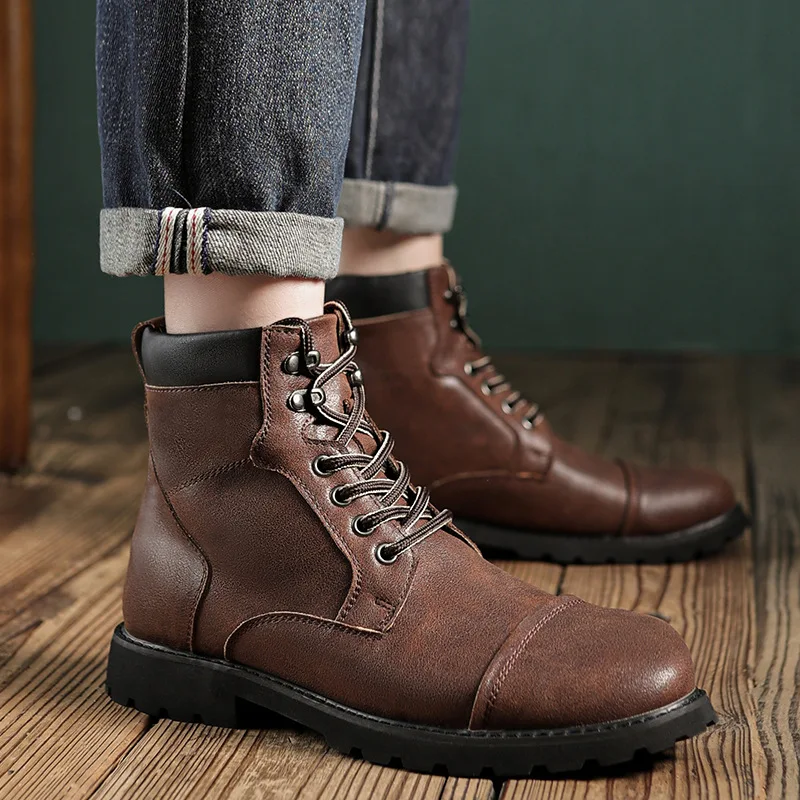 Autumn Winter Men Boots Comfor - Men'S Shoes Low Top recension och pris