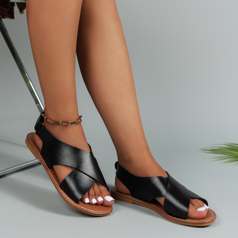 Summer New Flat Sandals for Wo - Velcro Strap Sandal recension och pris