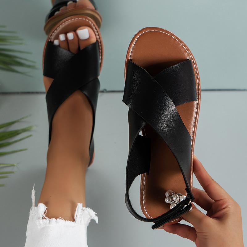 Summer New Flat Sandals for Wo - Velcro Strap Sandal recension och pris