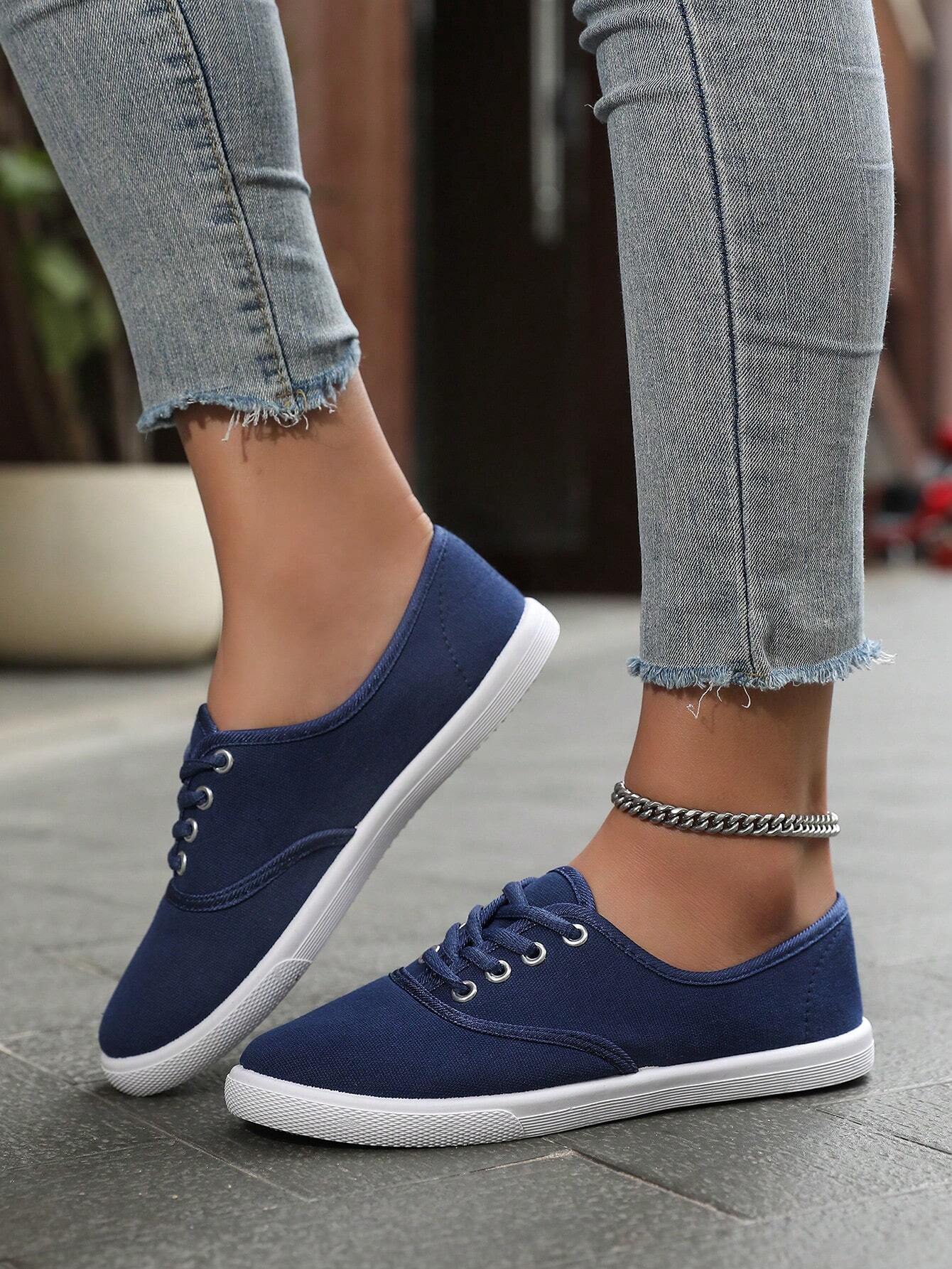 Solid Color Round Toe Low Top  - Casual Sneaker Low recension och pris