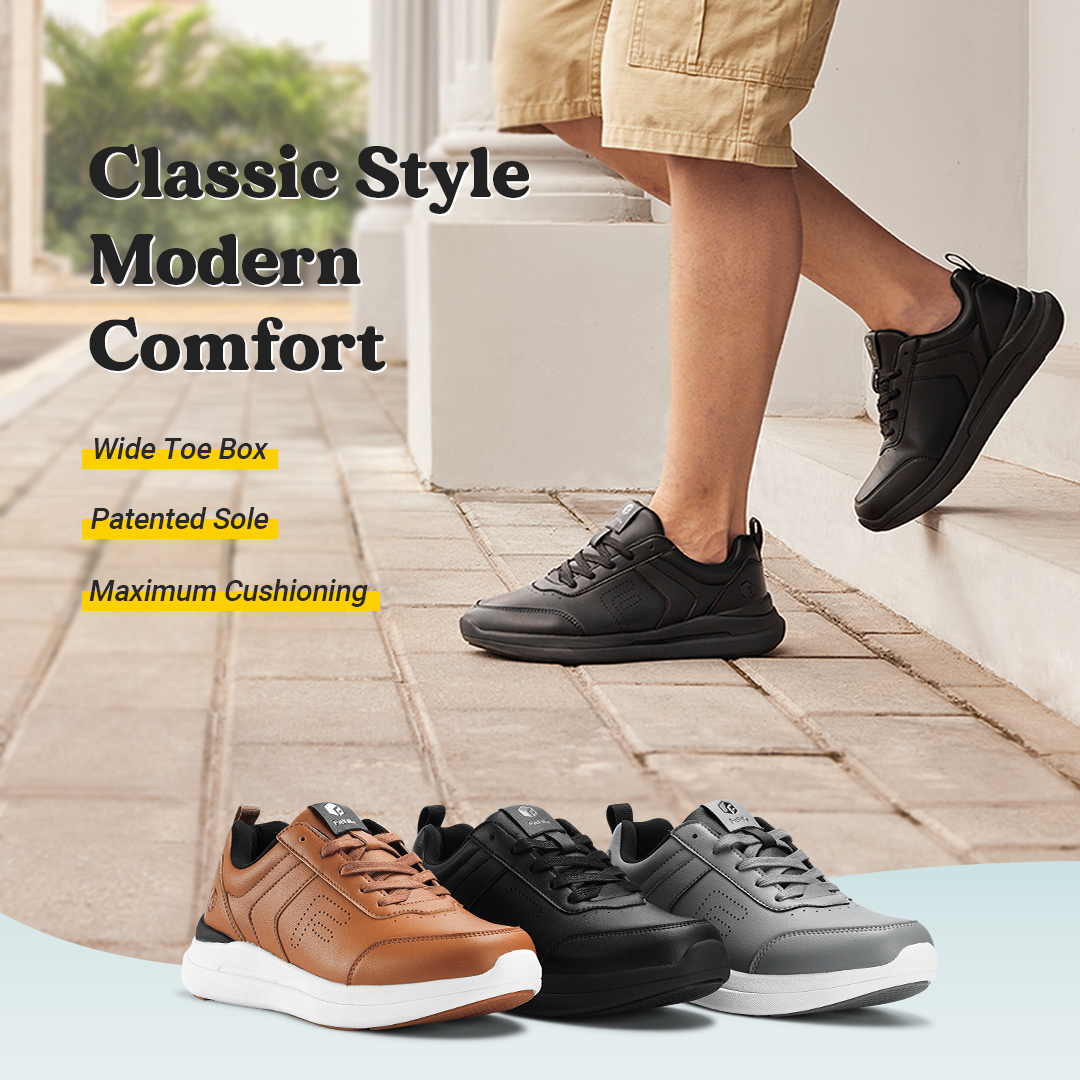 FitVille Men's Casual Leather  - Men'S Shoes For Wide Feet recension och pris