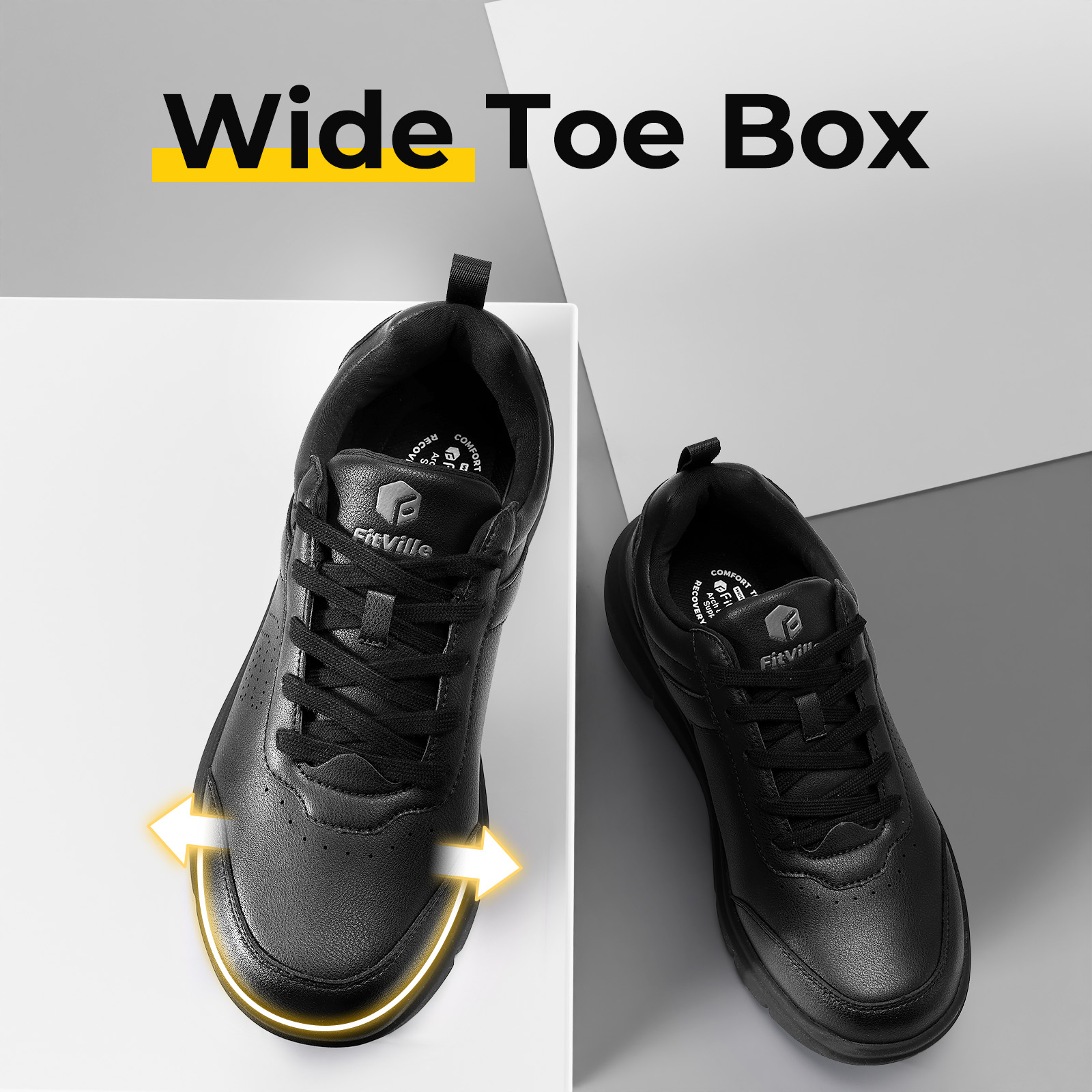 FitVille Men's Casual Leather  - Men'S Shoes For Wide Feet recension och pris